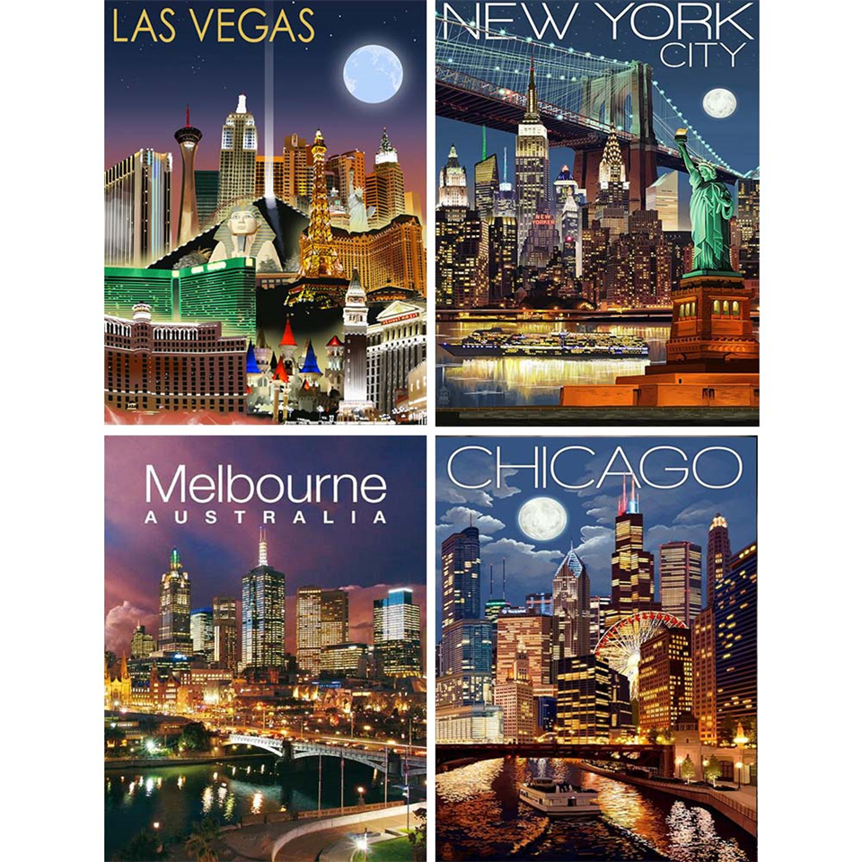 Art And Craft New York - 5D DIY Diamond Embroidery City New