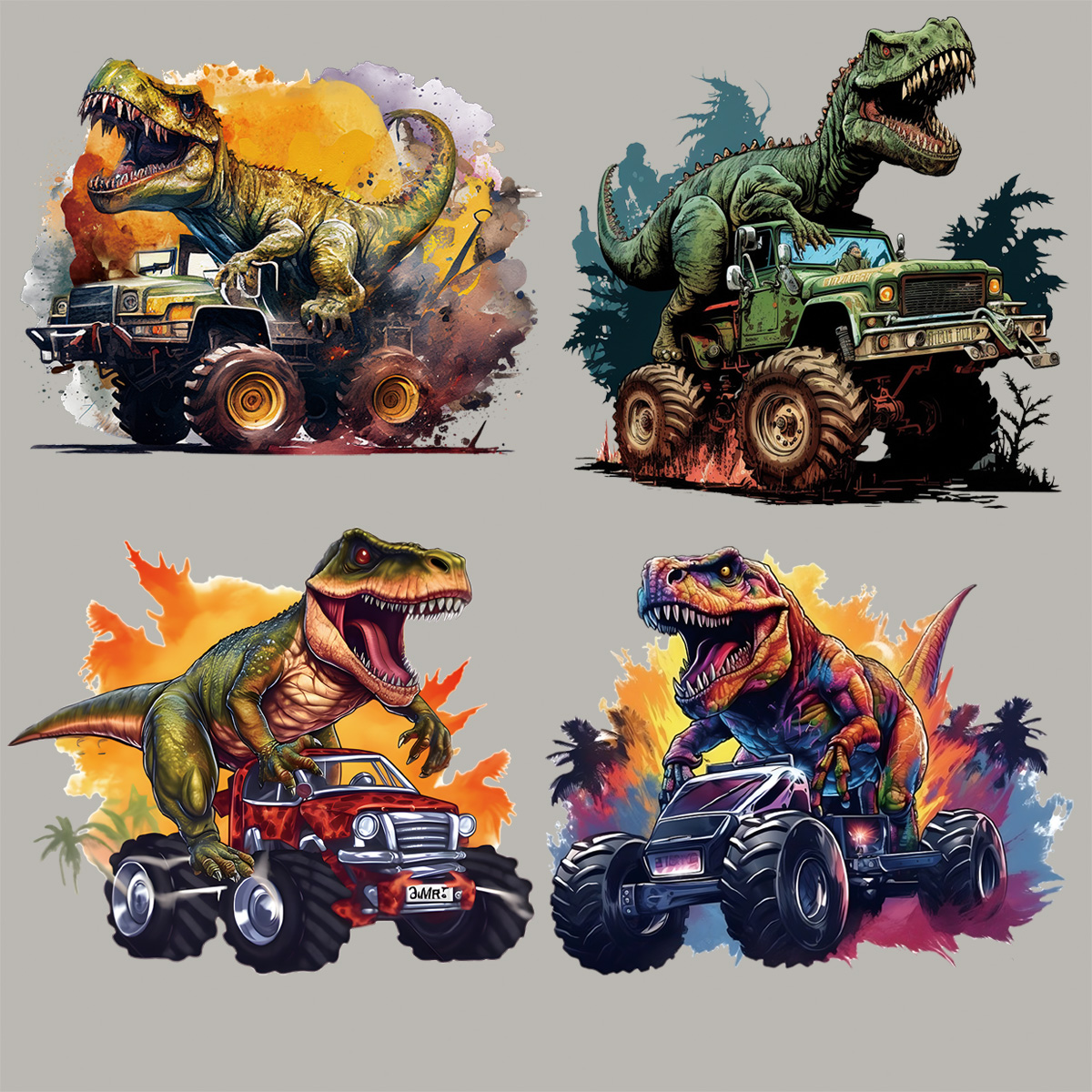 Art Craft Dinosaurs - Big Truck Dinosaur Iron On Patches