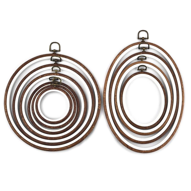 Round Oval Wooden Color Embroi - Embroidery Hoop Kit ulasan dan harga