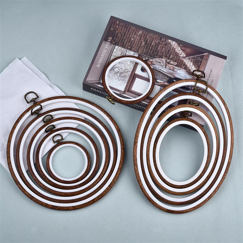 Round Oval Wooden Color Embroi - Embroidery Hoop Kit ulasan dan harga