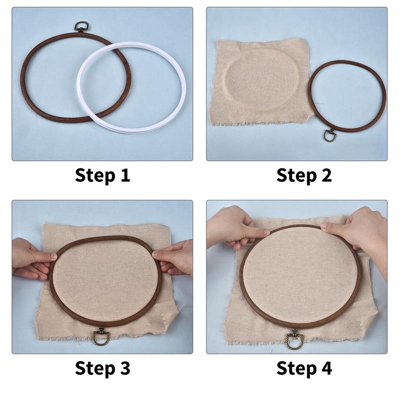 Round Oval Wooden Color Embroi - Embroidery Hoop Kit ulasan dan harga