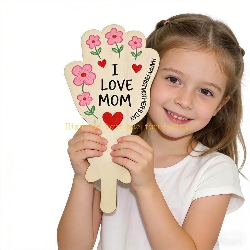 L9NB Wooden Hand Painted Flowe - Art And Craft For Mother'S Day ulasan dan harga