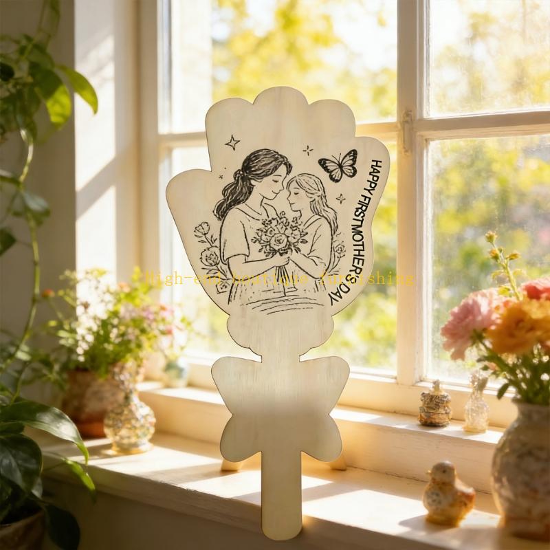 L9NB Wooden Hand Painted Flowe - Art And Craft For Mother'S Day ulasan dan harga