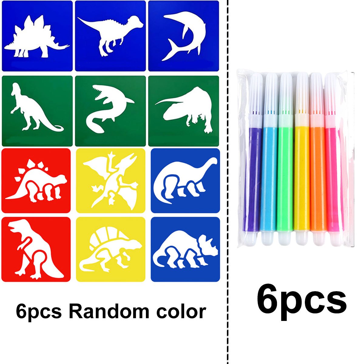 6Pcs Dinosaur Painting Stencil - Art Craft Dinosaurs ulasan dan harga