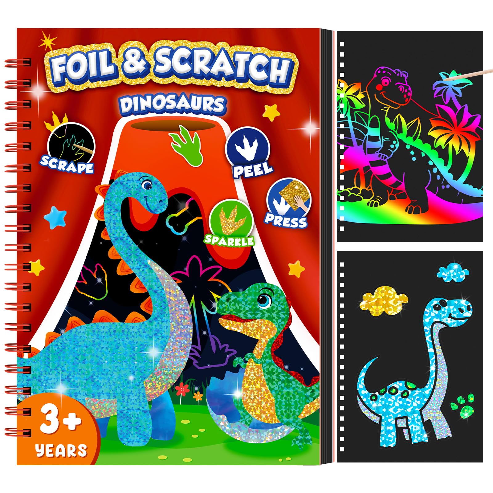 Dinosaur Scratch Art Book for  - Art Craft Dinosaurs ulasan dan harga