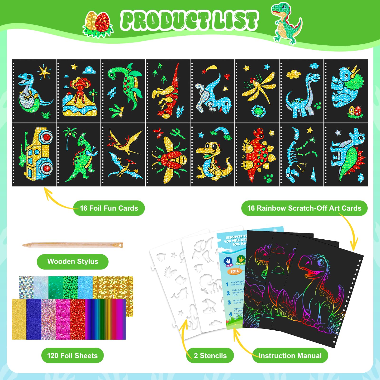 Dinosaur Scratch Art Book for  - Art Craft Dinosaurs ulasan dan harga