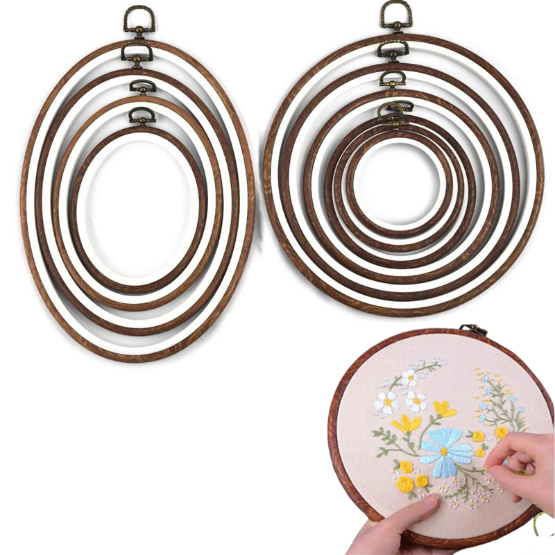 10PCS Sewing Tool Round Oval I - Embroidery Hoop Kit ulasan dan harga