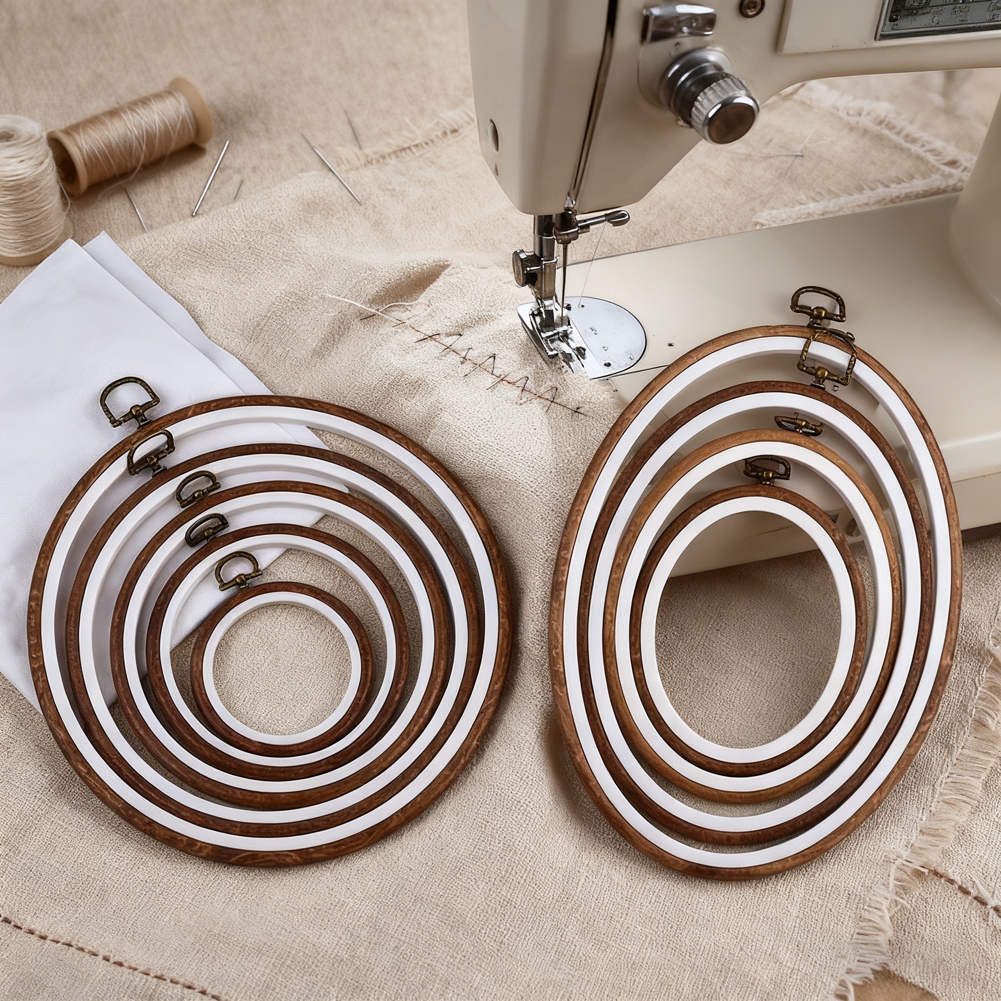 10PCS Sewing Tool Round Oval I - Embroidery Hoop Kit ulasan dan harga