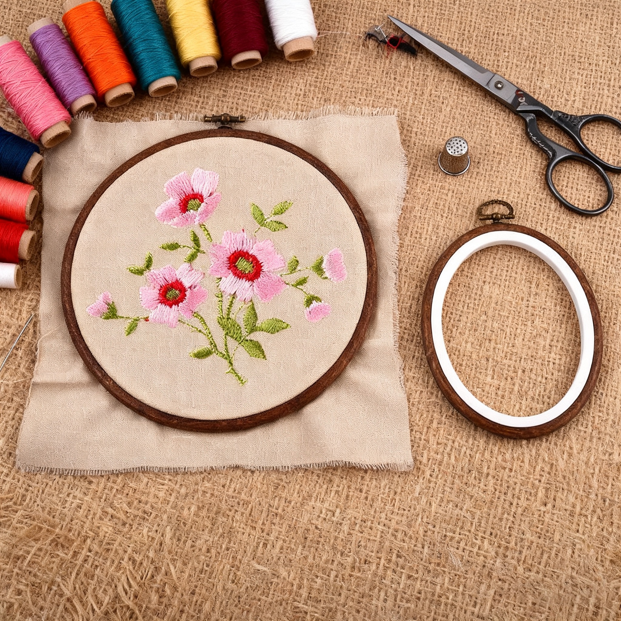 10PCS Sewing Tool Round Oval I - Embroidery Hoop Kit ulasan dan harga
