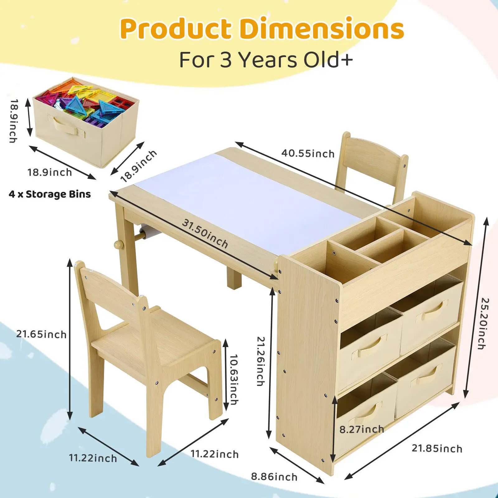 Kids Art Table & 2 Chairs Set  - Art And Craft Quotes For Kids ulasan dan harga
