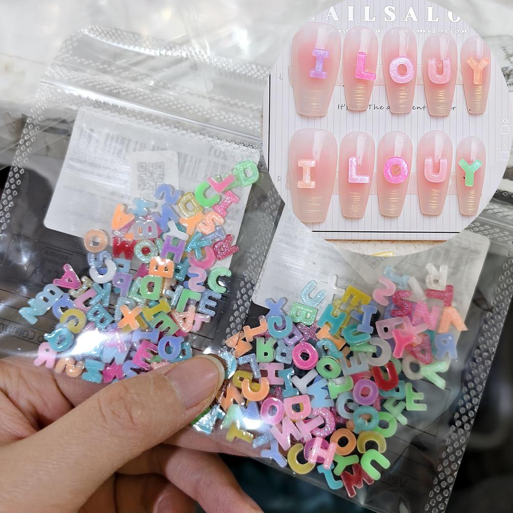 100/200Pcs 3D Candy Color Lett - Art And Craft Letter Z ulasan dan harga