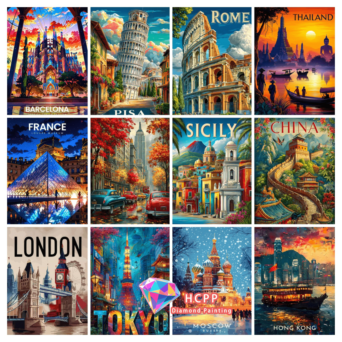 New York and Tokyo City Landsc - Art And Craft New York ulasan dan harga