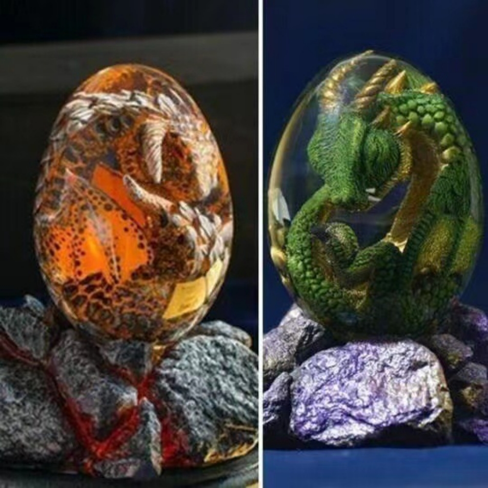 Lava Dragon Egg Statue Ornamen - Art Craft Dinosaurs ulasan dan harga