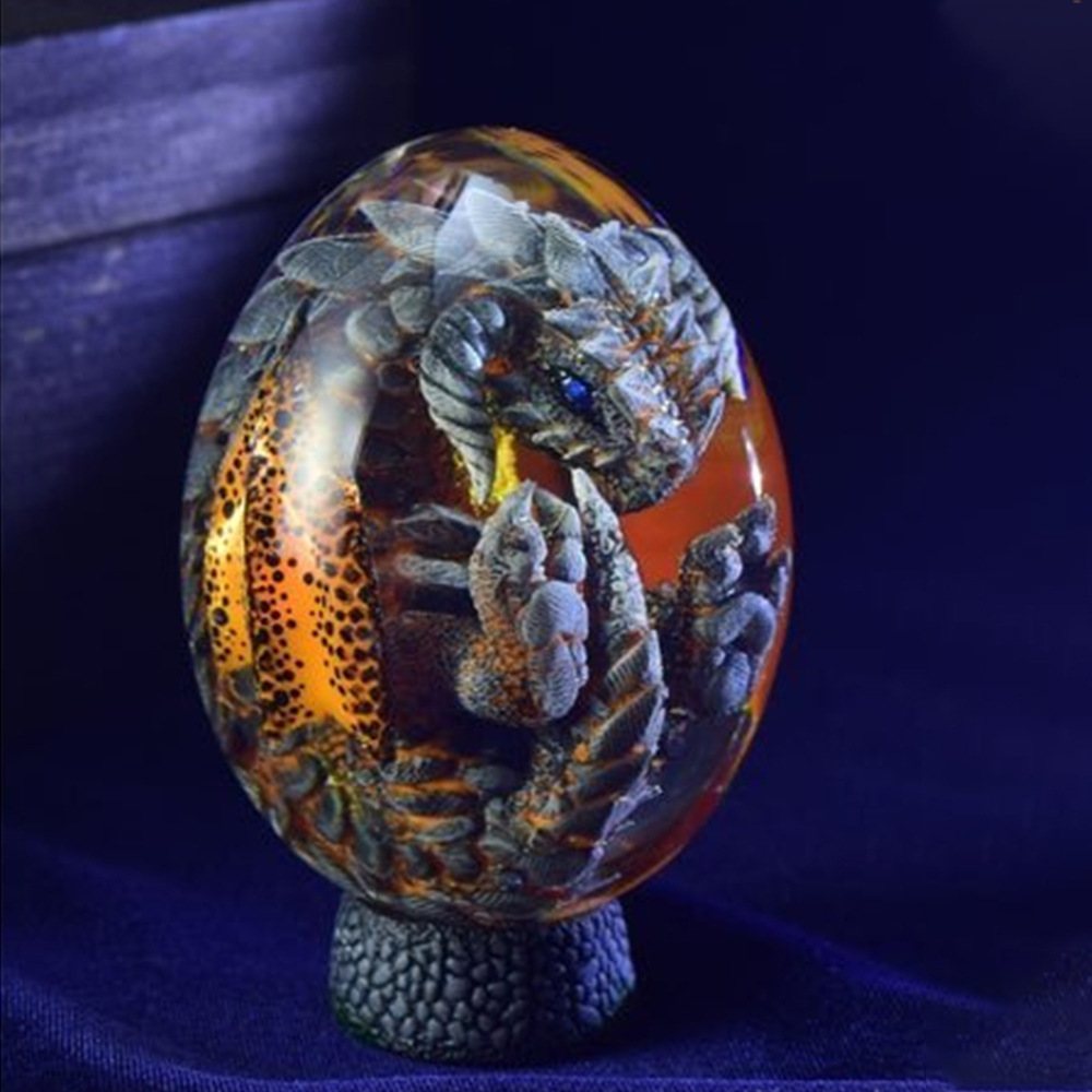 Lava Dragon Egg Statue Ornamen - Art Craft Dinosaurs ulasan dan harga