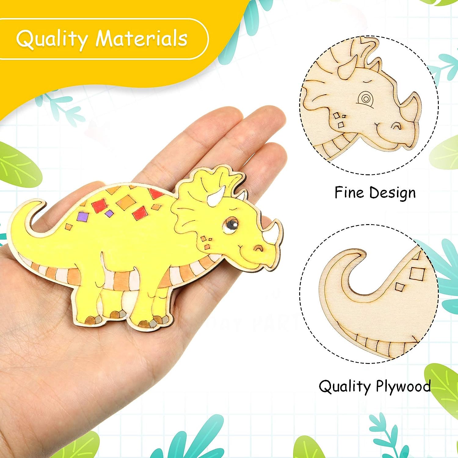 8/24 Pieces Unfinished Wooden  - Art Craft Dinosaurs ulasan dan harga