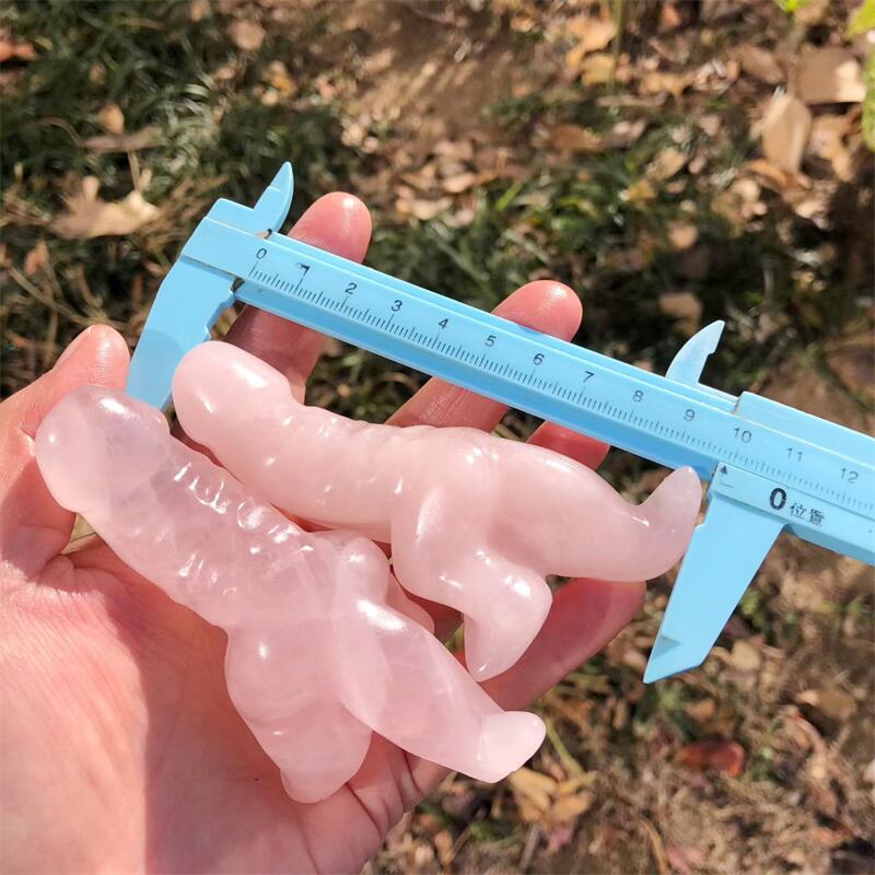 1PCS Natural Rose Quartz Carto - Art Craft Dinosaurs ulasan dan harga